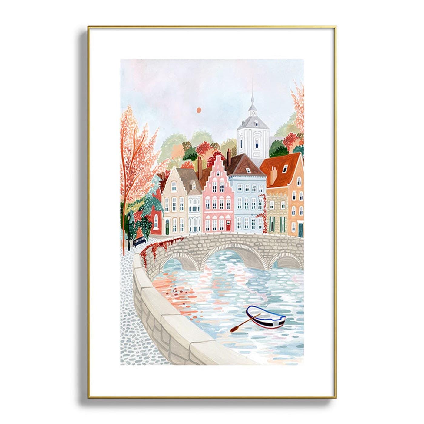 Bruges, Belgium Framed Art Print by Ambers Textiles