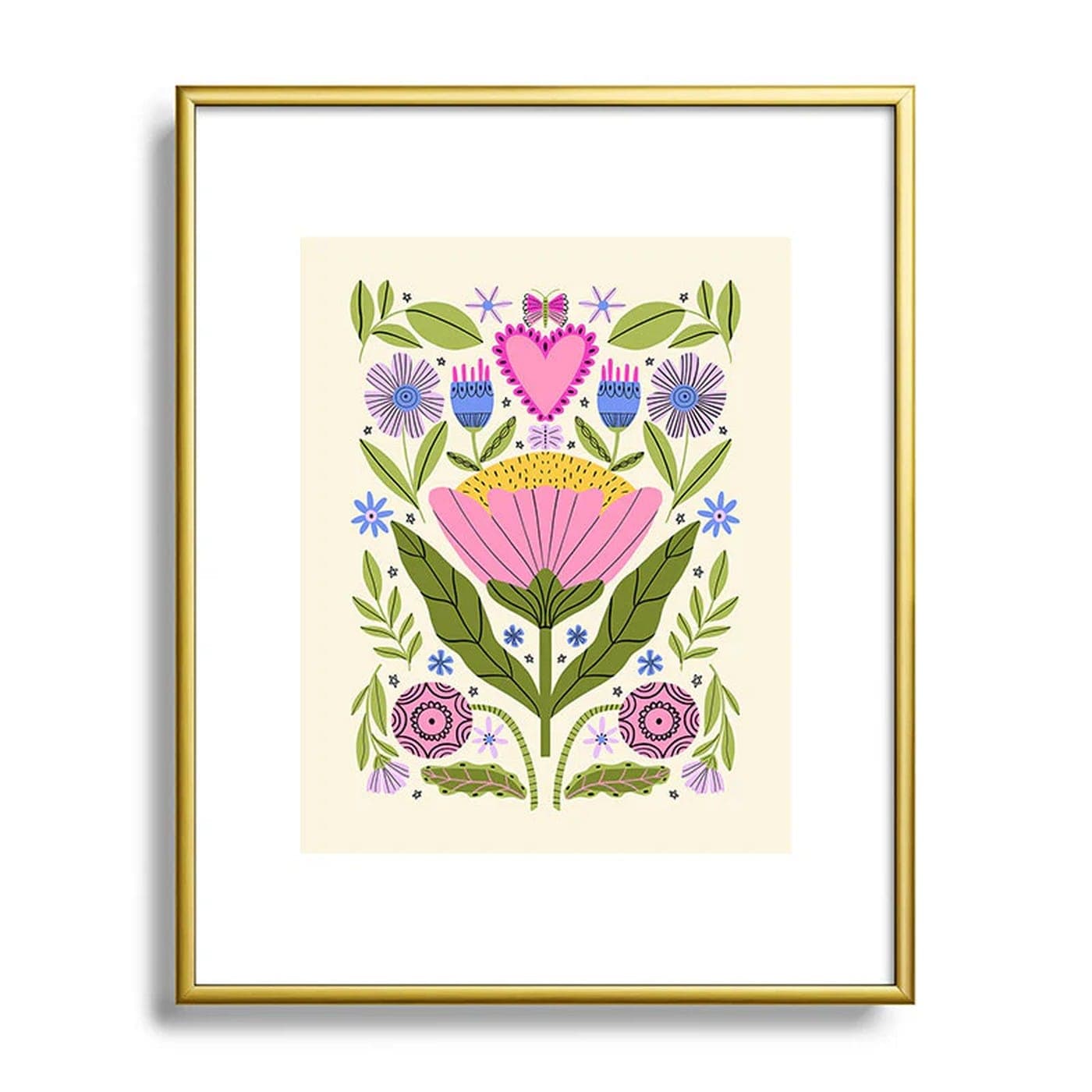 Flower Party Framed Art Print by Gabriela Thomeu
