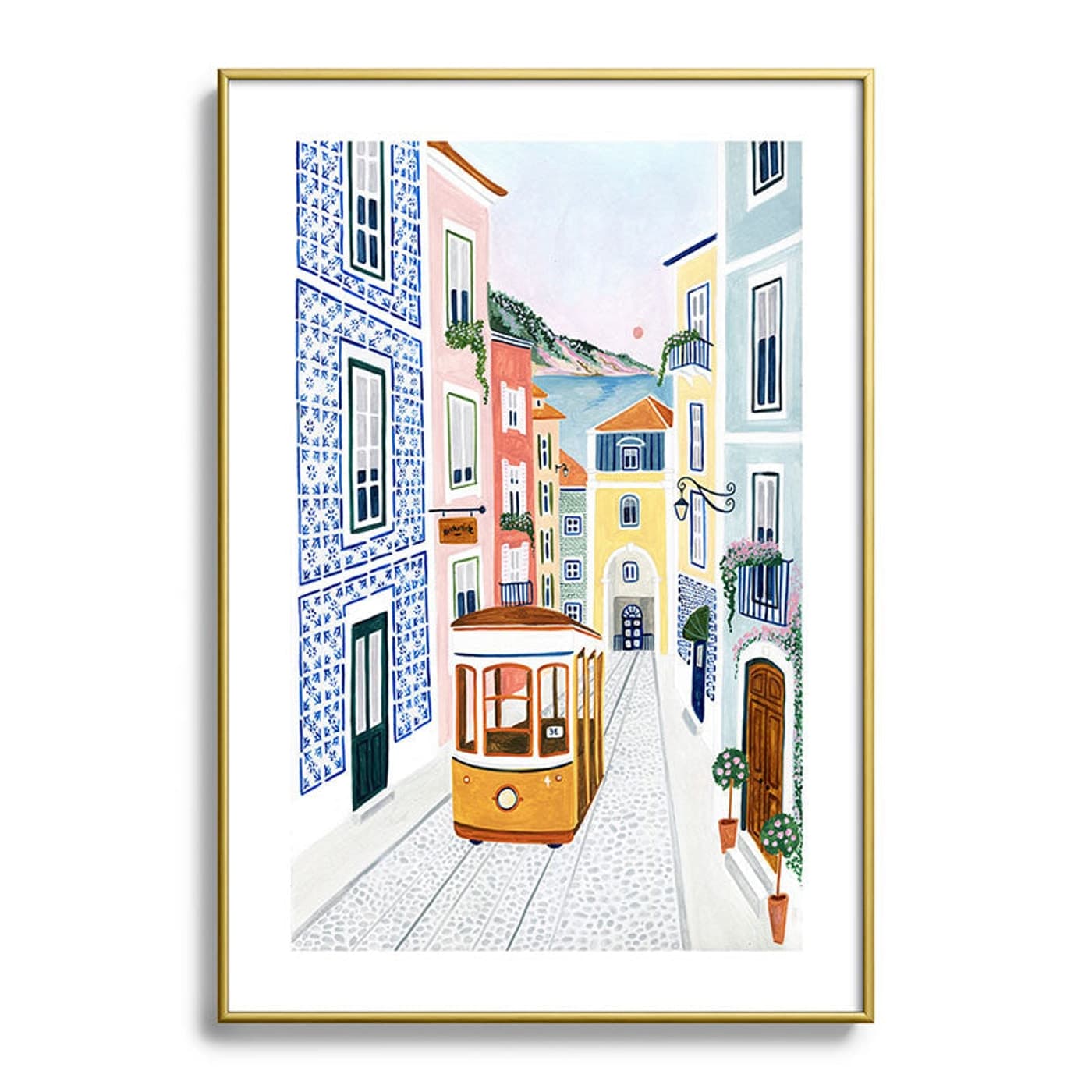 Lisboa Framed Art Print by Ambers Textiles