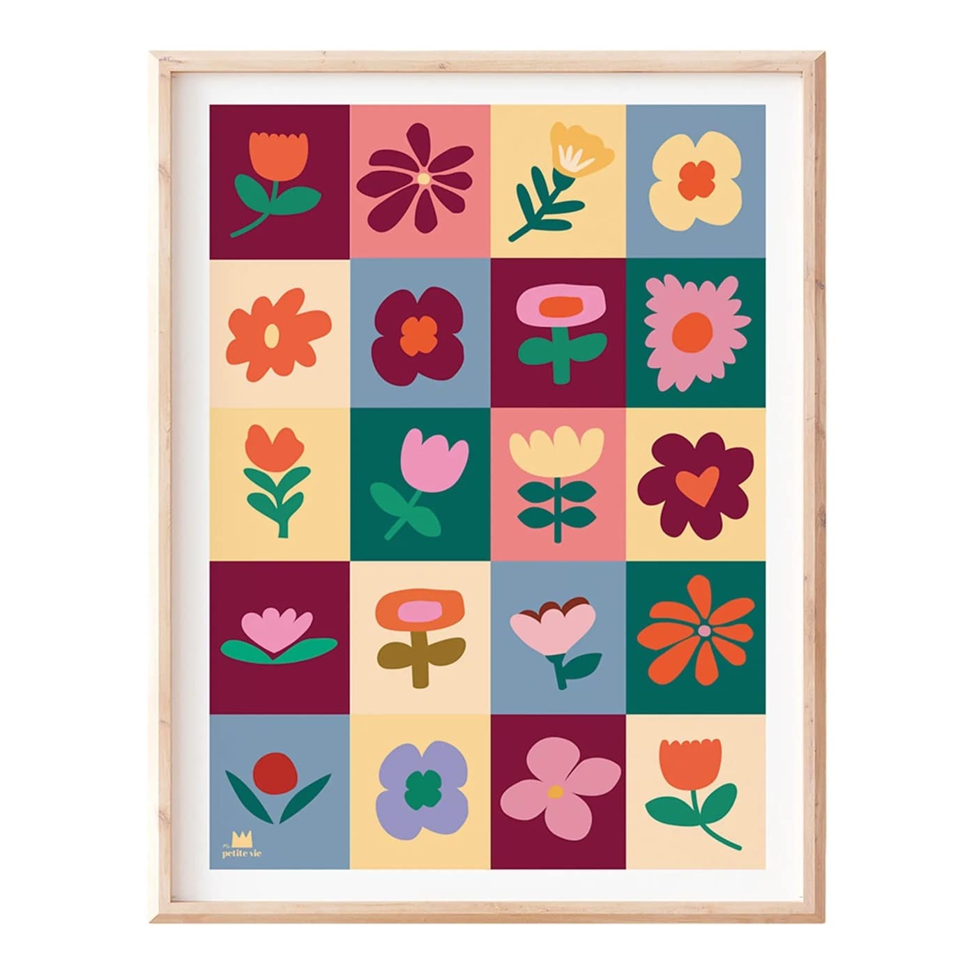 Ma Petite Vie Poster Patchwork Fleuri