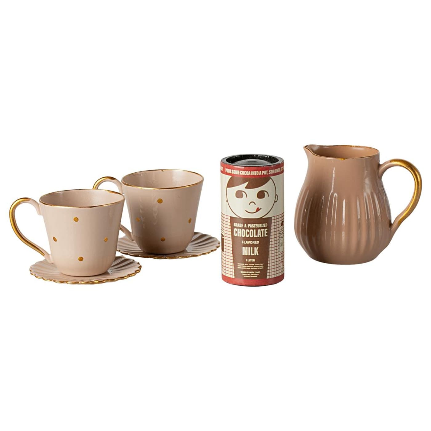 Maileg mini hot chocolate set in floral box