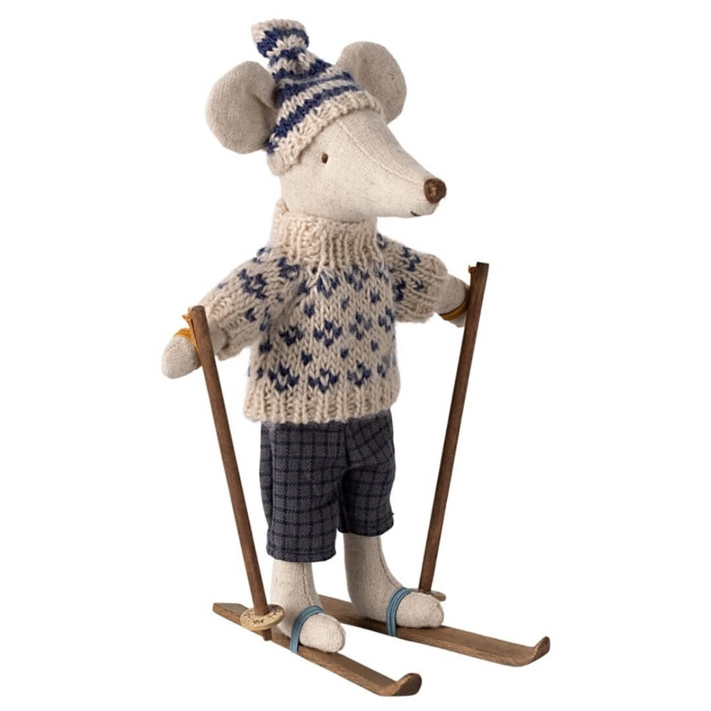 Maileg Winter Ski Mouse Dad with skis