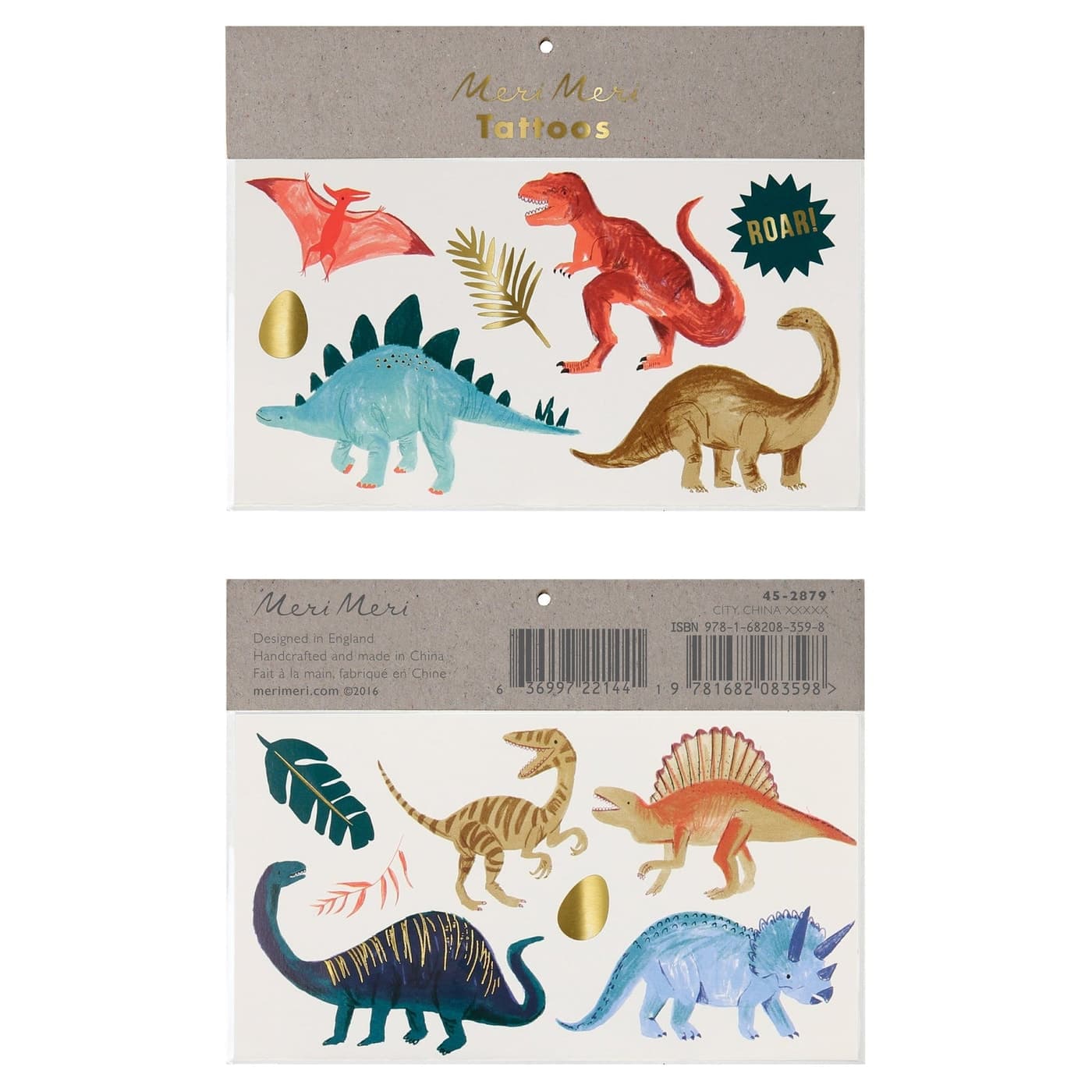Meri Meri Dinosaur Kingdom large temporary tattoos sheet