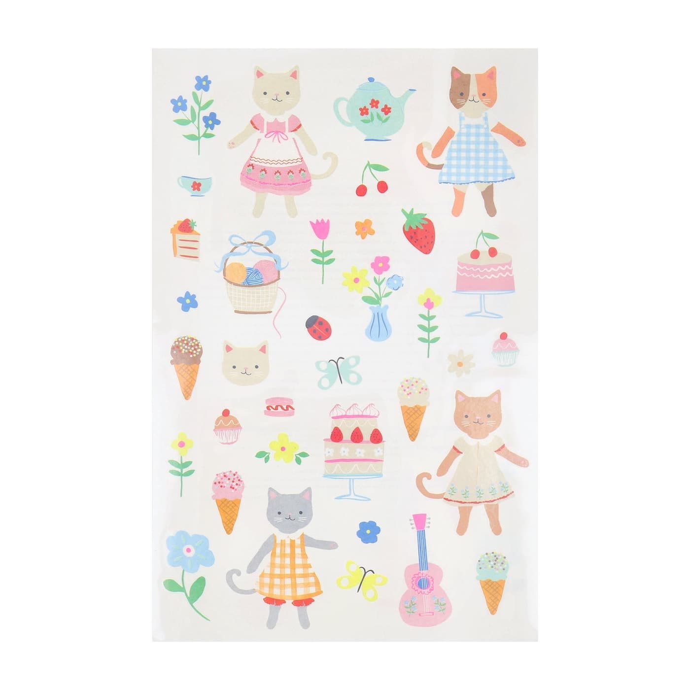 Meri Meri Kitten Club temporary tattoo sheets with kittens and party icons