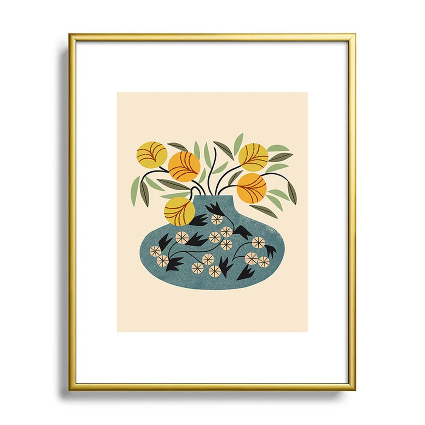 Painted Vase Blooms Framed Art Print by Renea L Thull