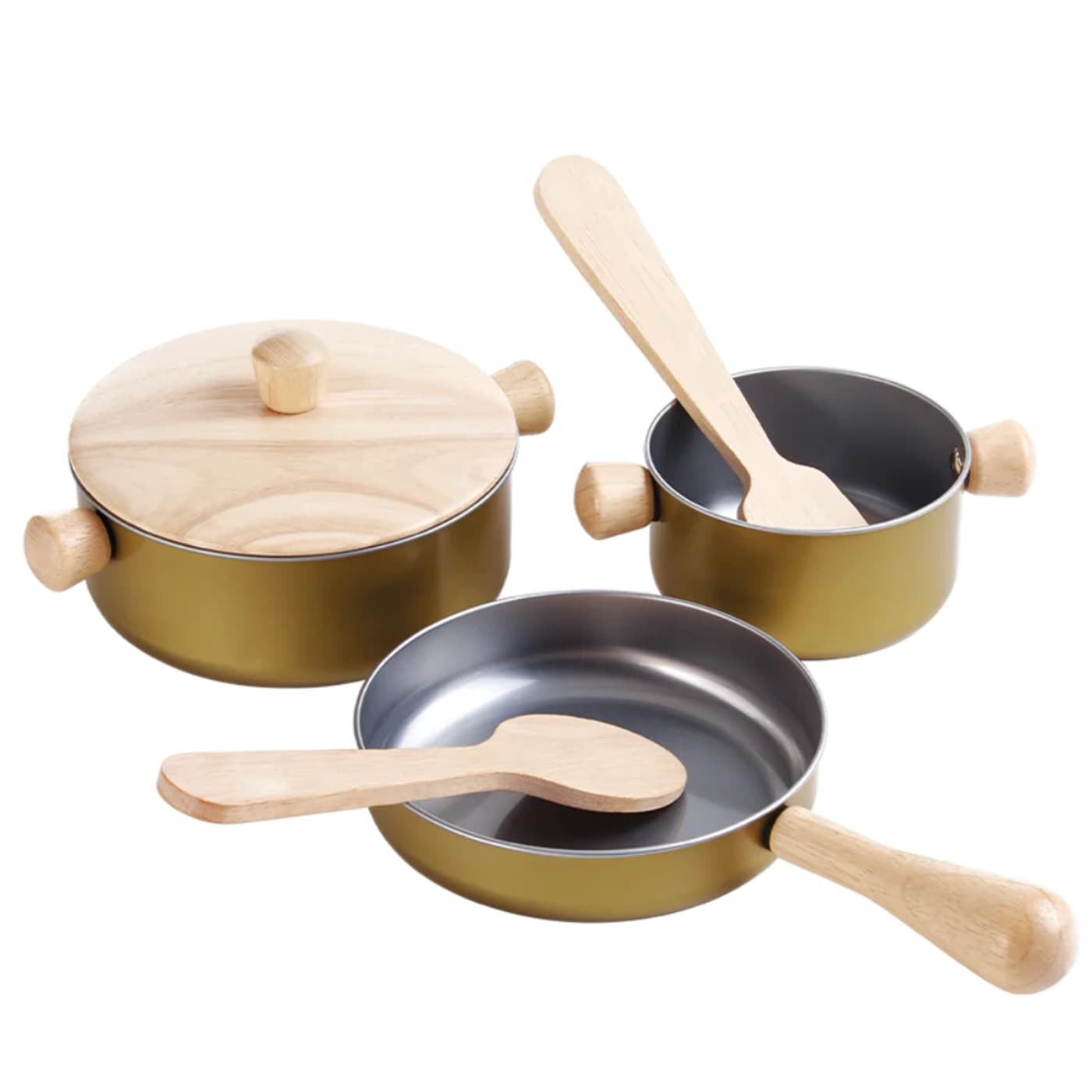 PlanToys cooking utensils set for play kitchen