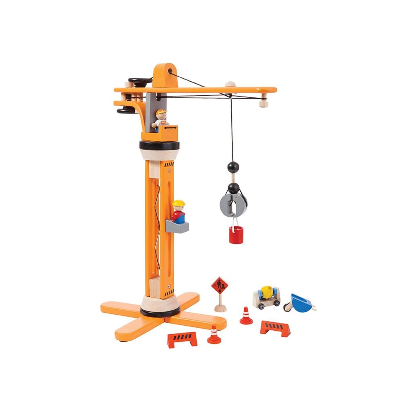 PlanToys wooden construction crane set