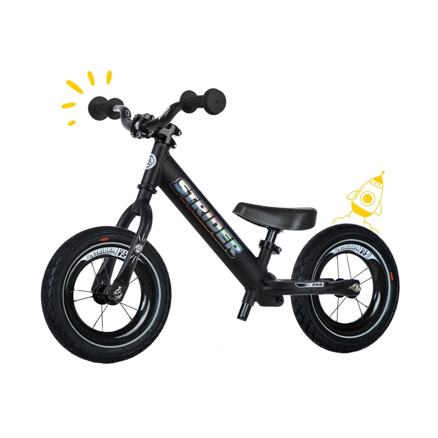 Strider 12 Pro Carbon Fiber Exclusive balance bike in matte black