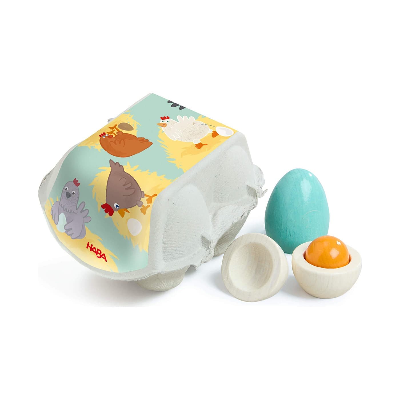 Wooden eggs play food set