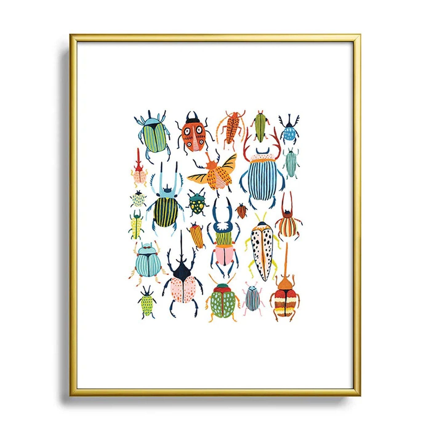 Woodland Beetles Framed Art Print by Ambers Textiles