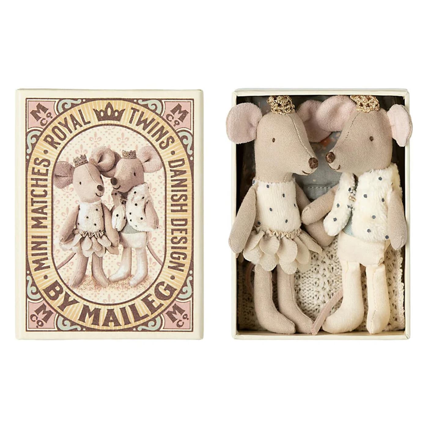 Maileg royal twin mice in matchbox