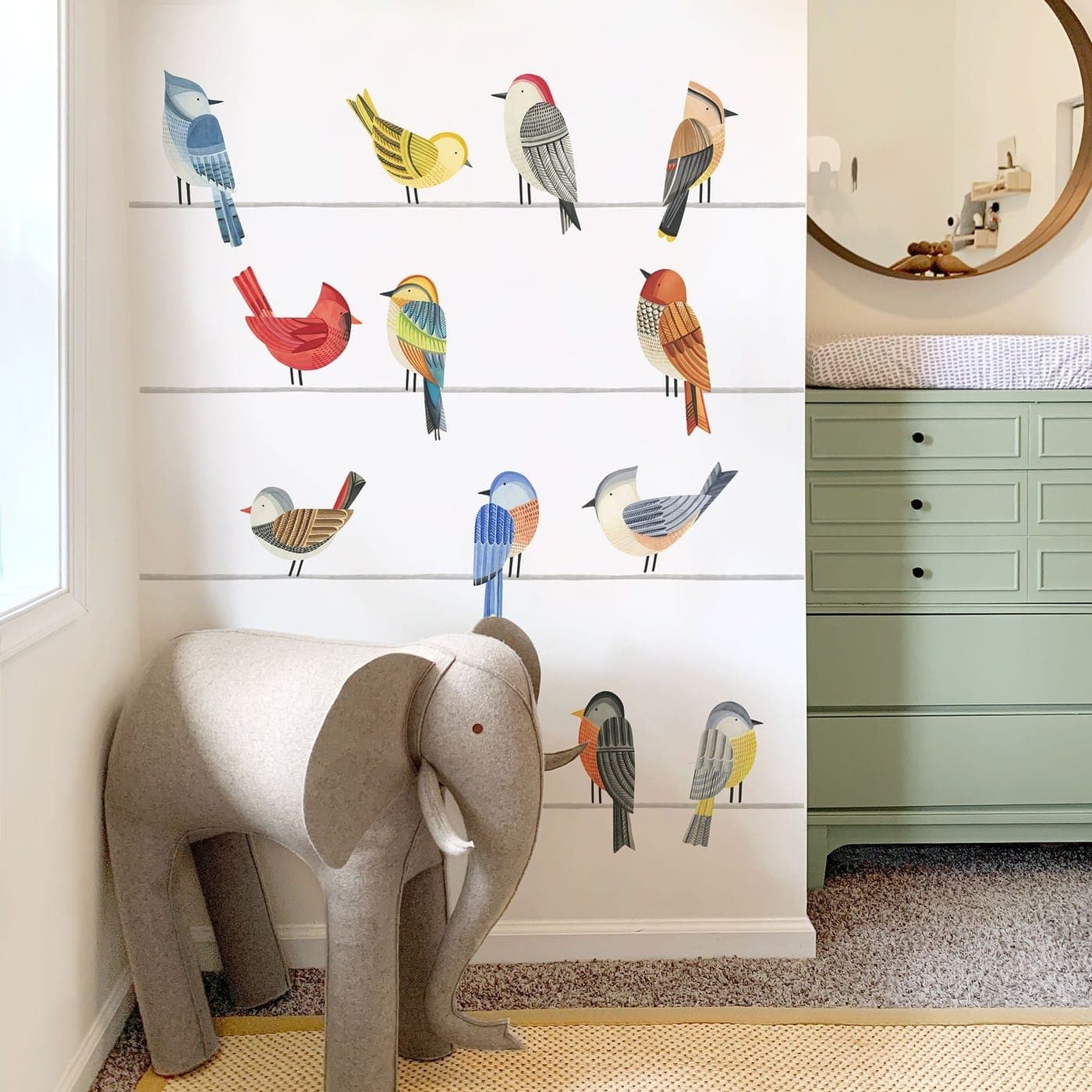 Mej Mej Birds on a Wire peel and stick wall decals